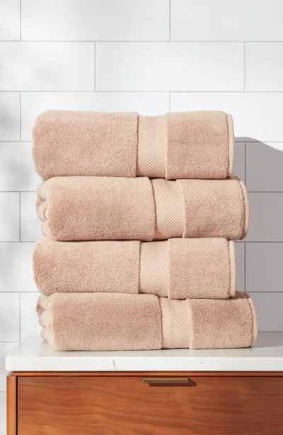 Nordstrom Organic Hydrocotton Set Of 4 Bath Towels $140 Value In Brown