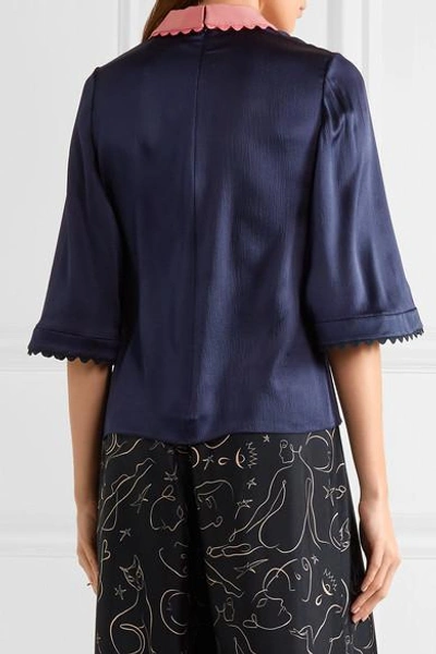 Shop Roksanda Silk-seersucker Top