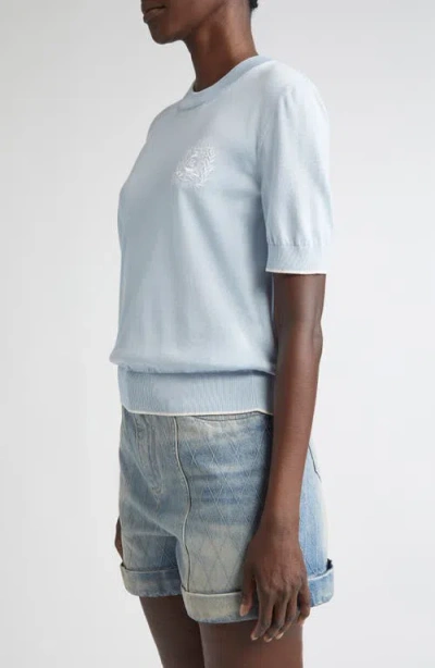 Balmain Embroidered Logo Tipped Silk & Cotton Sweater