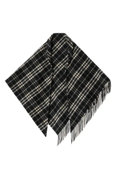 Burberry Women Black Check Wool And Cashmere Cape