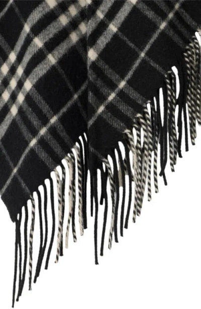Burberry Women Black Check Wool And Cashmere Cape