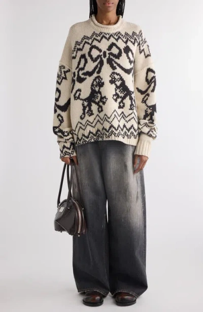 Acne Studios Kaisen Fair Isle Jacquard Donegal Wool Blend Sweater In Multi