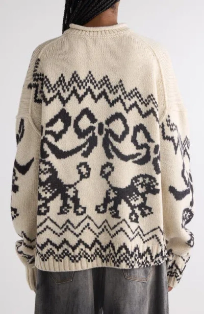 Acne Studios Kaisen Fair Isle Jacquard Donegal Wool Blend Sweater In Multi