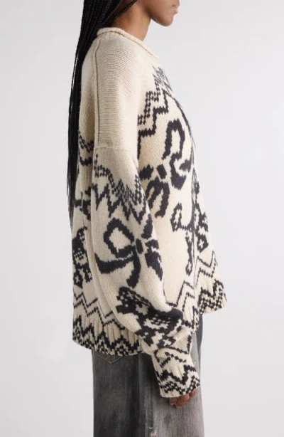 Acne Studios Kaisen Fair Isle Jacquard Donegal Wool Blend Sweater In Multi