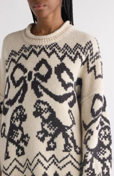 Acne Studios Kaisen Fair Isle Jacquard Donegal Wool Blend Sweater In Multi