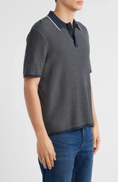 Rag & Bone Norton Knit Polo In Gray