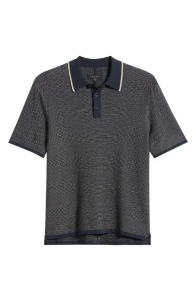 Rag & Bone Norton Knit Polo In Gray
