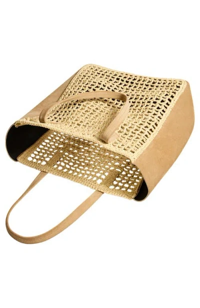 Khaite Small Zoe Woven Raffia & Suede Tote
