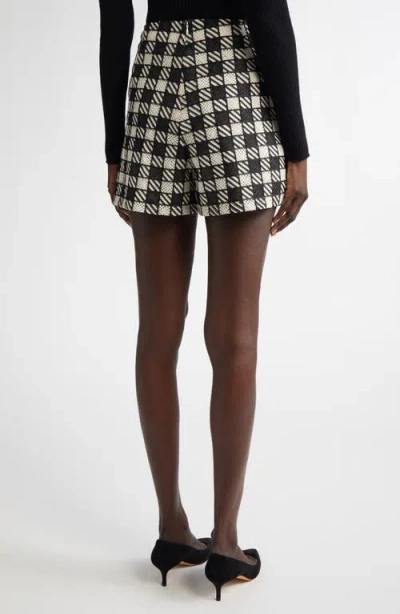Oscar De La Renta Check High Waist Shorts