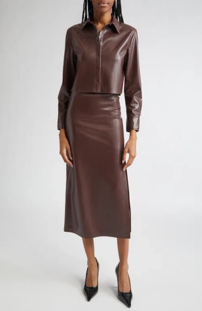 Alice And Olivia Alice + Olivia Maeve Faux Leather Midi Skirt