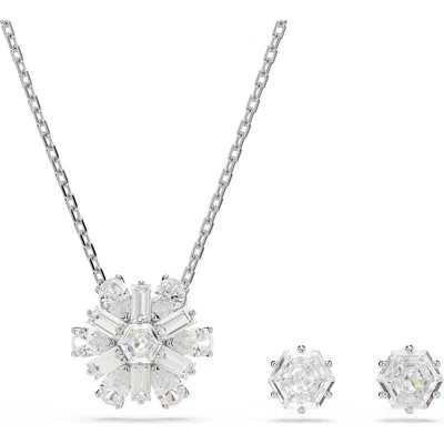Swarovski Idyllia Crystal Pendant Necklace & Stud Earrings Set
