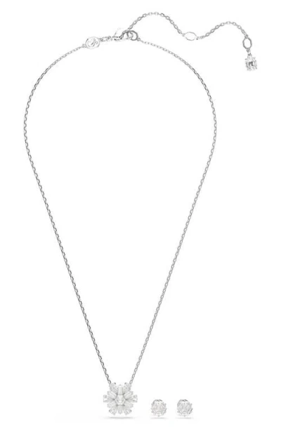 Swarovski Idyllia Crystal Pendant Necklace & Stud Earrings Set