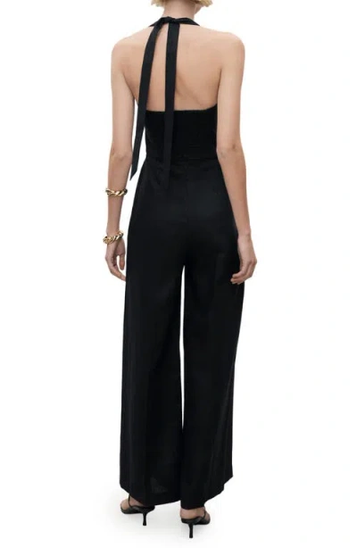 Mango Halter Linen Jumpsuit