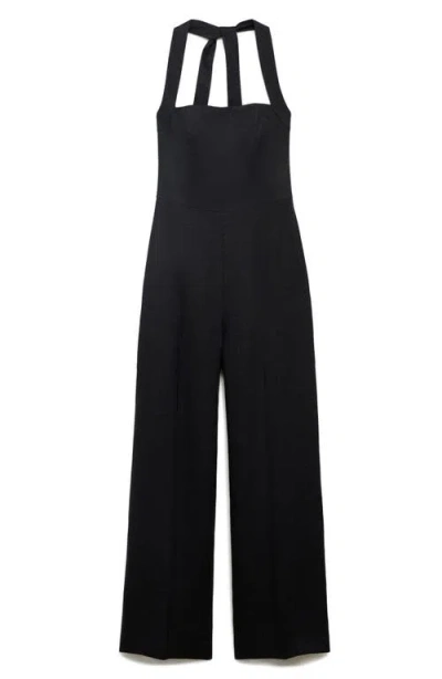 Mango Halter Linen Jumpsuit