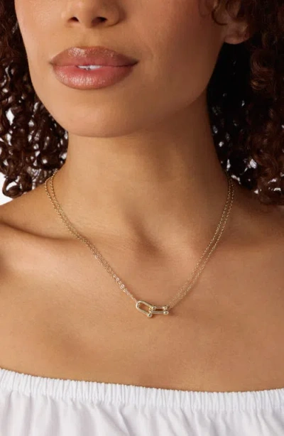 Athra Luxe Double Chain Interlocking Link Necklace