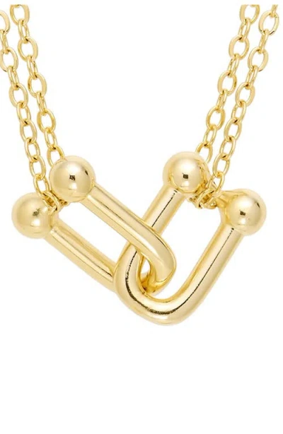 Athra Luxe Double Chain Interlocking Link Necklace