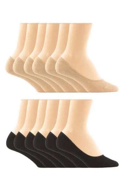 Felina Assorted 6-pack Liner Socks In Blue