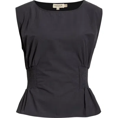 Nation Ltd Lela Sleeveless Organic Pima Cotton Top In Black