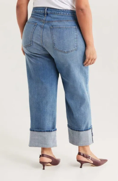 Kut From The Kloth Sienna Cuffed High Waist Wide Leg Jeans In Blue