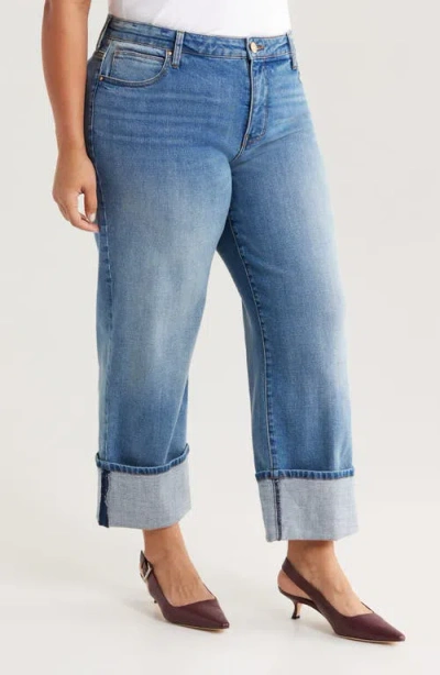 Kut From The Kloth Sienna Cuffed High Waist Wide Leg Jeans In Blue