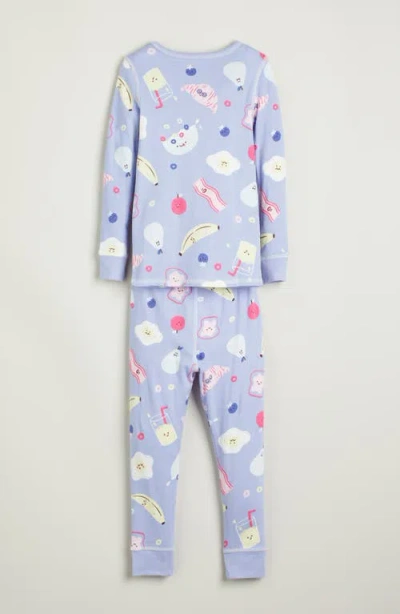 Nordstrom Kids' Print Fitted Cotton Two-piece Pajama Set In Blue