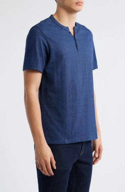 Robert Barakett Whitley Short Sleeve Henley In Blue