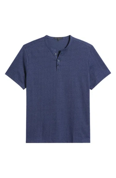 Robert Barakett Whitley Short Sleeve Henley In Blue