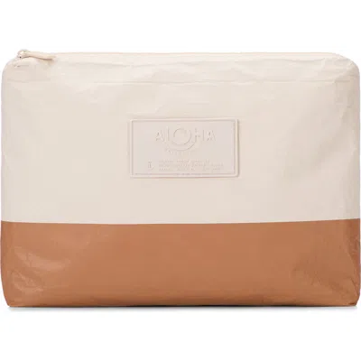 Aloha Collection Mid Dipped Water Resistant Tyvek® Zip Pouch In Neutral