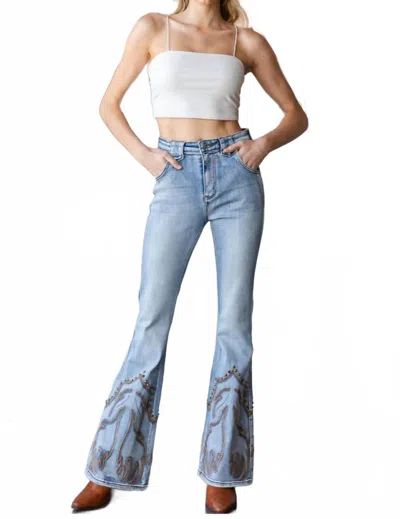 Oli & Hali What's Happening Stud Jeans In Blue In Blue