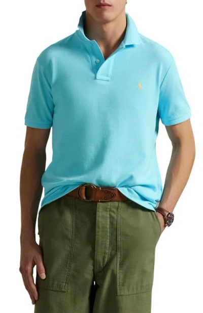 Polo Ralph Lauren The Iconic Solid Aqua Cotton Piqué Polo
