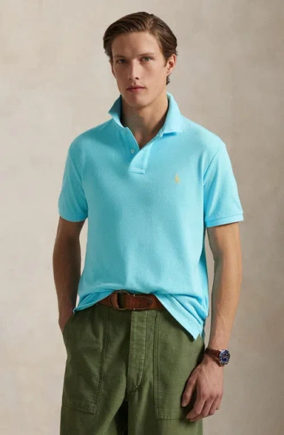 Polo Ralph Lauren The Iconic Solid Aqua Cotton Piqué Polo