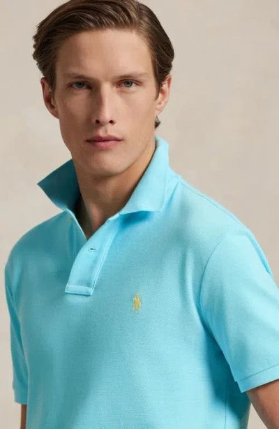 Polo Ralph Lauren The Iconic Solid Aqua Cotton Piqué Polo