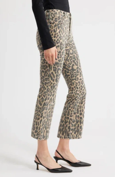 Good American Good Standard Leopard Print Kick Flare Jeans