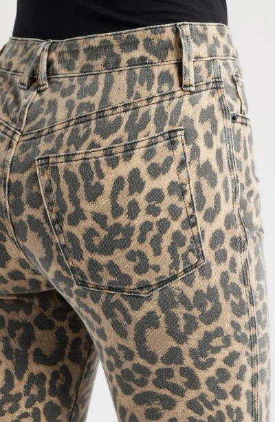 Good American Good Standard Leopard Print Kick Flare Jeans