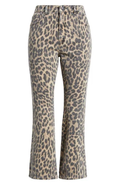 Good American Good Standard Leopard Print Kick Flare Jeans