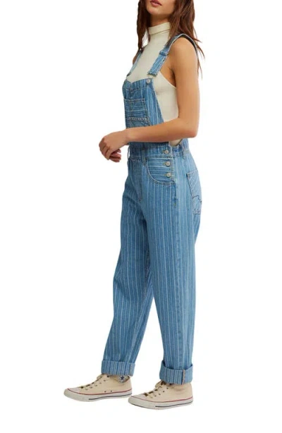 Free People Ziggy Stripe Denim Overalls