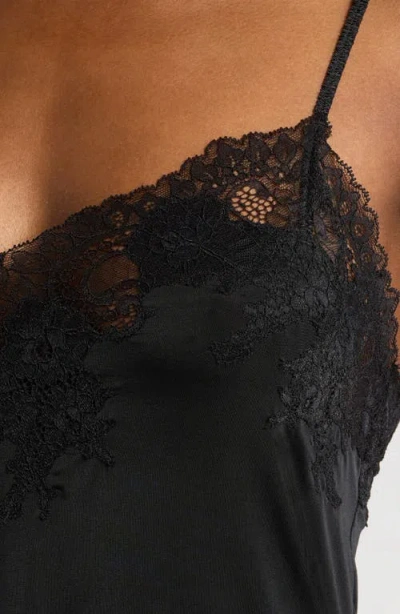 Natori Enchant Lace Trim Satin Chemise