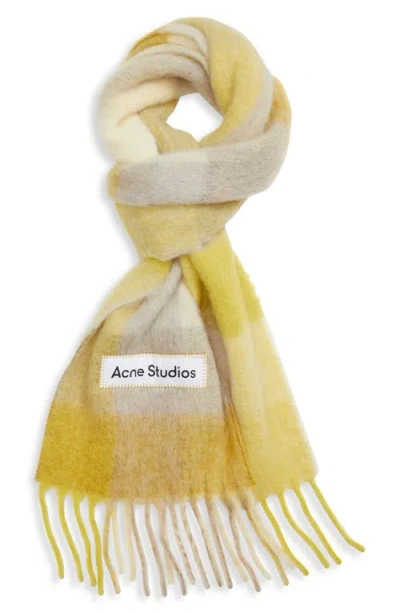 Acne Studios Vally Plaid Alpaca, Wool & Mohair Blend Scarf