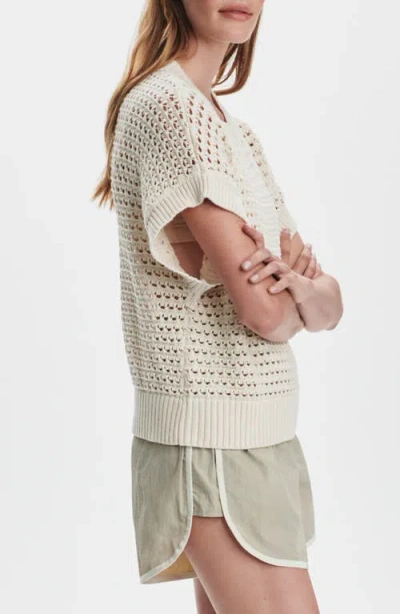 Varley Julianna Open Knit Short Sleeve Sweater