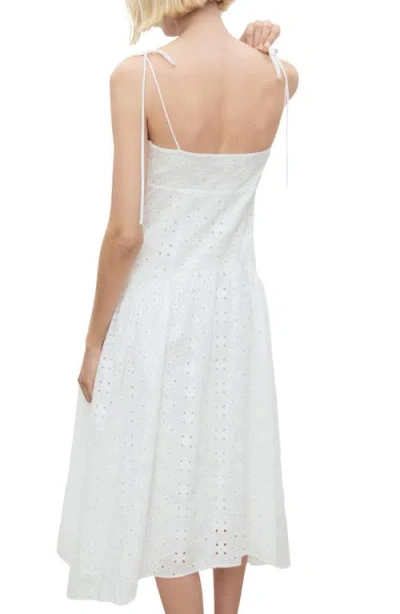 Mango Cotton Eyelet Midi Dress