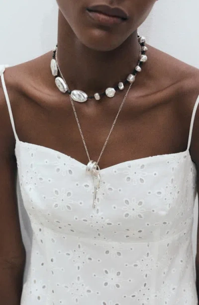 Mango Cotton Eyelet Midi Dress