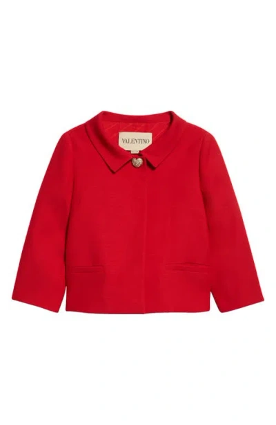 Valentino Couture Crepe Jacket Jeweled Buttons In Blue