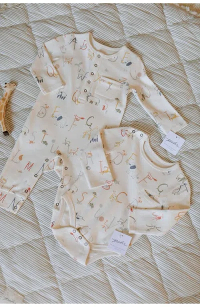 Pehr Shoulder Snap Pocket Organic Cotton Bodysuit In White