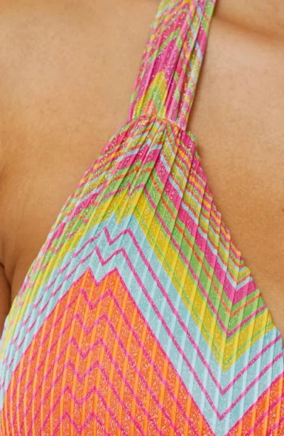 Becca Summer Sunrise Metallic Triangle Bikini Top In Multi