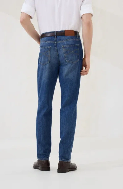 Brunello Cucinelli Relaxed-fit Denim Trousers With Rolled Cuffs In Blue