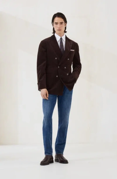 Brunello Cucinelli Relaxed-fit Denim Trousers With Rolled Cuffs In Blue