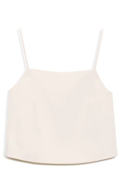 Mango Button Back Crop Camisole In White