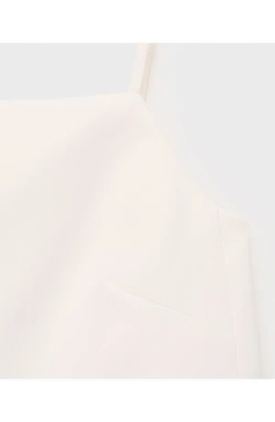 Mango Button Back Crop Camisole In White