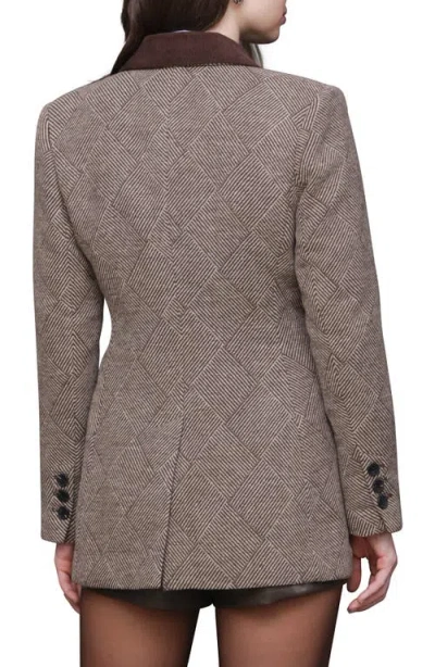 Avec Les Filles Women's Double-breasted Blazer Coat In Brown