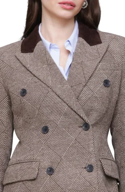 Avec Les Filles Women's Double-breasted Blazer Coat In Brown